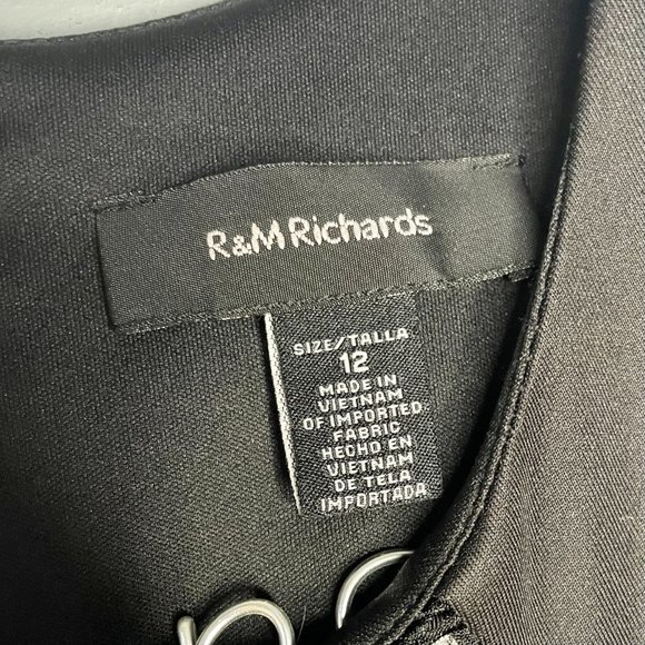 R&M Richards Size 12 Black Sheath Dress - Picture 4 of 5
